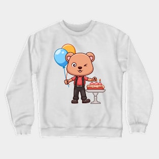 Birthday Bear Cute Cartoon Crewneck Sweatshirt